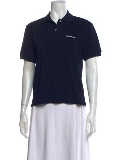 Pre-owned Miu Miu 2024 Short Sleeve Polo In Black