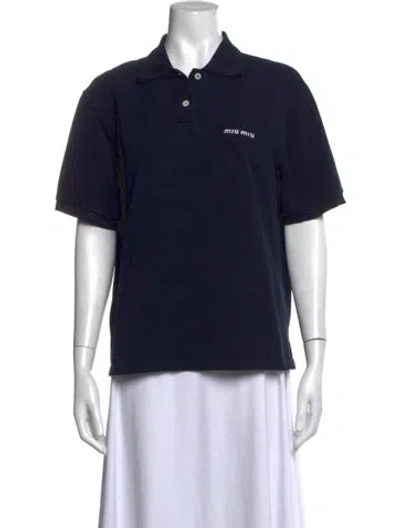 Pre-owned Miu Miu 2024 Short Sleeve Polo In Blue