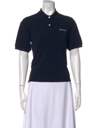 Pre-owned Miu Miu 2024 Short Sleeve Polo In Blue