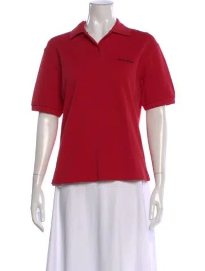Pre-owned Miu Miu 2024 Short Sleeve Polo In Red