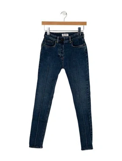 Pre-owned Miu Miu 2024 Skinny Leg Jeans In Blue