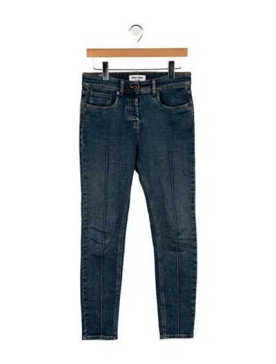 Pre-owned Miu Miu 2024 Skinny Leg Jeans In Blue