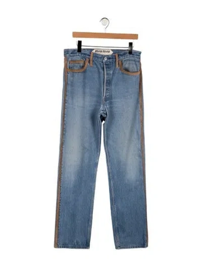 Pre-owned Miu Miu 2024 Straight Leg Jeans In Blue