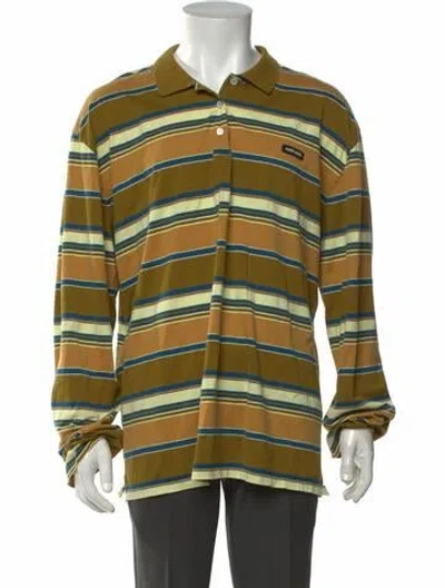 Pre-owned Miu Miu 2024 Striped Polo In Green