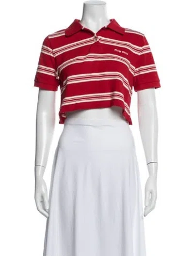 Pre-owned Miu Miu 2024 Striped Polo In Multi