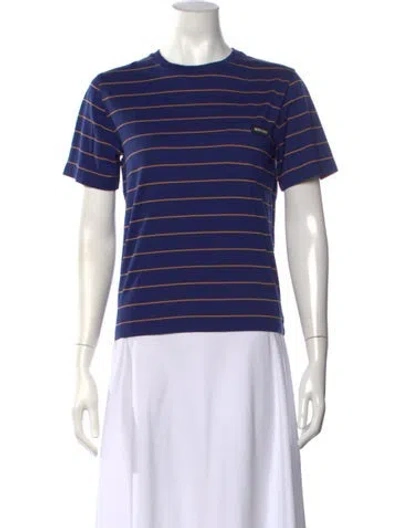 Pre-owned Miu Miu 2024 Striped T-shirt In Blue