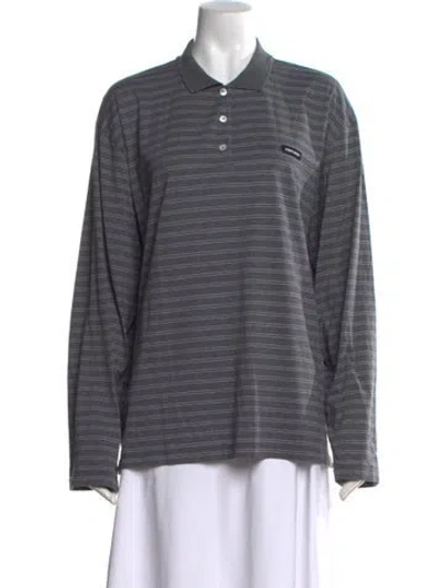 Pre-owned Miu Miu 2024 Striped T-shirt In Grey