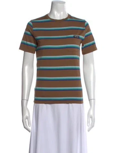 Pre-owned Miu Miu 2024 Striped T-shirt W/ Tags In Brown