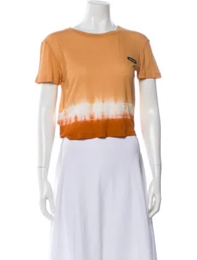 Pre-owned Miu Miu 2024 Tie-dye Print T-shirt In Orange