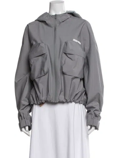 Pre-owned Miu Miu 2024 Utility Jacket W/ Tags In Gray