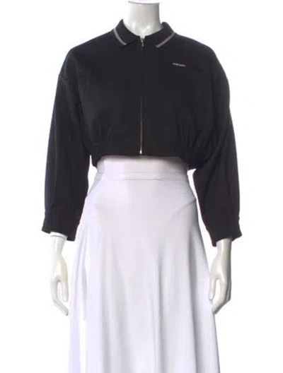Pre-owned Miu Miu 2024 Virgin Wool Crop Top In Black