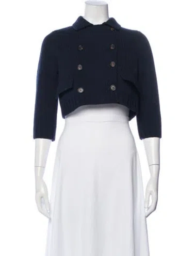 Pre-owned Miu Miu 2024 Virgin Wool Jacket W/ Tags In Blue