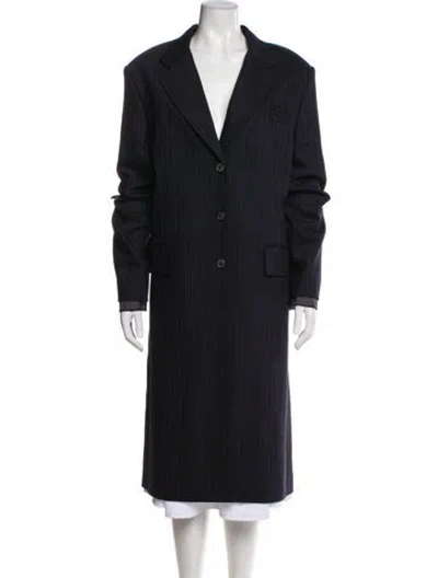 Pre-owned Miu Miu 2024 Virgin Wool Peacoat W/ Tags In Blue