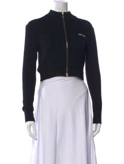 Pre-owned Miu Miu 2024 Virgin Wool Sweater In Black