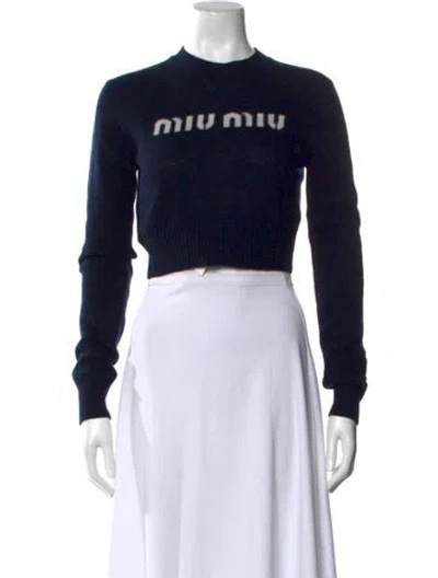 Pre-owned Miu Miu 2024 Virgin Wool Sweater In Black