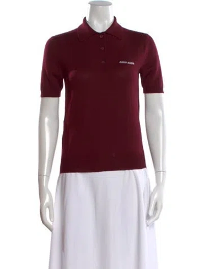 Pre-owned Miu Miu 2024 Virgin Wool Sweater In Burgundy