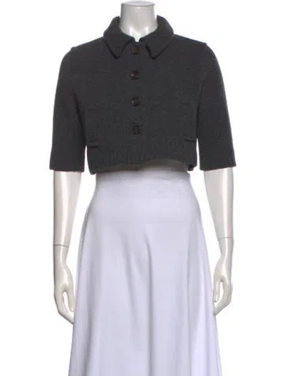 Pre-owned Miu Miu 2024 Virgin Wool Sweater In Gray