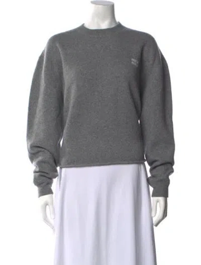 Pre-owned Miu Miu 2024 Virgin Wool Sweater In Grey