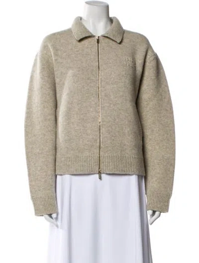 Pre-owned Miu Miu 2024 Virgin Wool Sweater In Neutral
