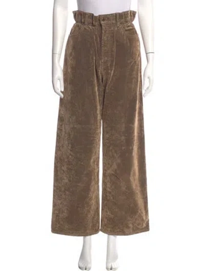 Pre-owned Miu Miu 2024 Wide Leg Pants In Brown