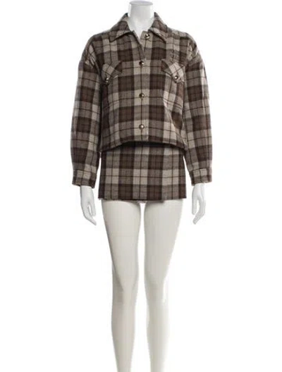 Pre-owned Miu Miu 2024 Wool Skirt Suit In Grey