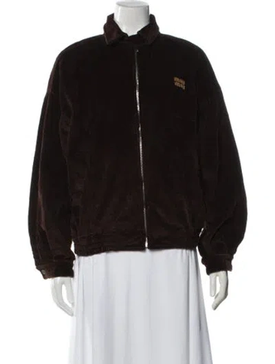 Pre-owned Miu Miu 2025 Bomber Jacket In Brown