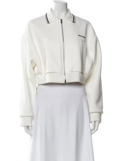 Pre-owned Miu Miu 2025 Bomber Jacket In Neutral