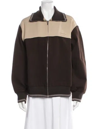Pre-owned Miu Miu 2025 Bomber Jacket W/ Tags In Brown