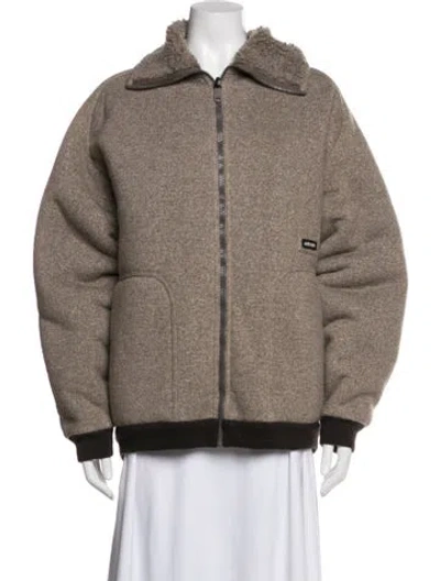 Pre-owned Miu Miu 2025 Bomber Jacket W/ Tags In Brown