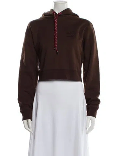 Pre-owned Miu Miu 2025 Calfskin Hoodie In Brown