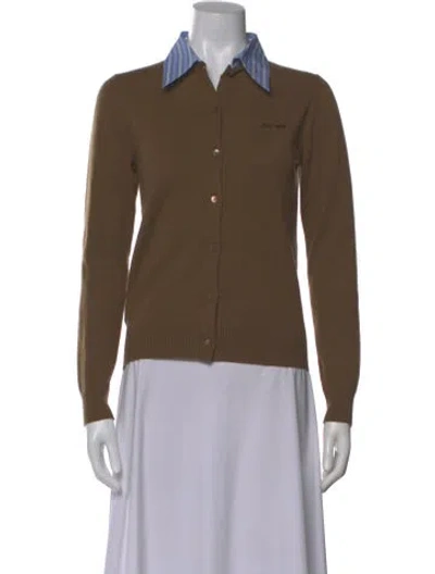 Pre-owned Miu Miu 2025 Cashmere Sweater In Brown