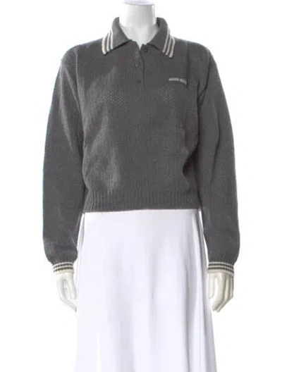 Pre-owned Miu Miu 2025 Cashmere Sweater In Gray