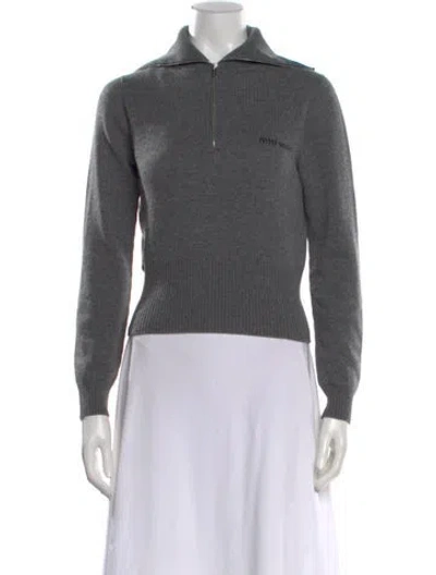 Pre-owned Miu Miu 2025 Cashmere Sweater In Gray