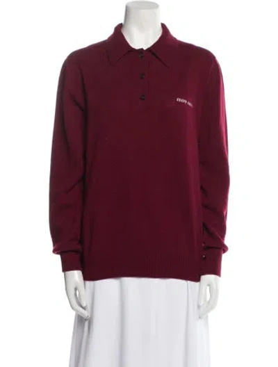 Pre-owned Miu Miu 2025 Cashmere Sweater In Red