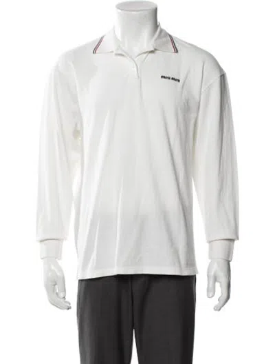Pre-owned Miu Miu 2025 Collar Polo Shirt In White