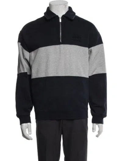 Pre-owned Miu Miu 2025 Colorblock Pattern Sweatshirt In Blue