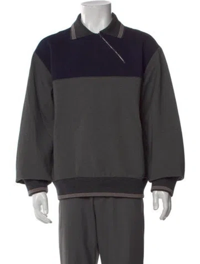 Pre-owned Miu Miu 2025 Colorblock Pattern Sweatshirt In Gray