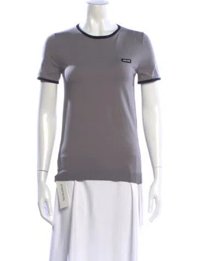 Pre-owned Miu Miu 2025 Crew Neck T-shirt W/ Tags In Gray