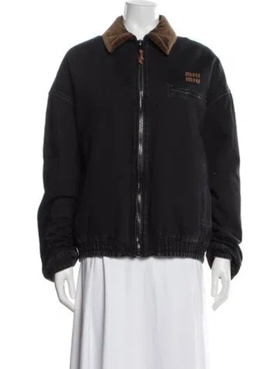 Pre-owned Miu Miu 2025 Denim Jacket W/ Tags In Black