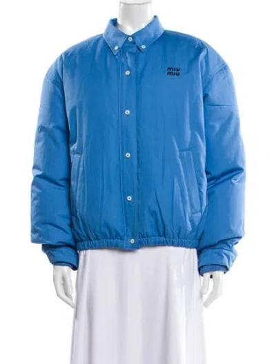 Pre-owned Miu Miu 2025 Down Jacket W/ Tags In Blue