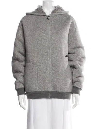 Pre-owned Miu Miu 2025 Fleece Jacket W/ Tags In Gray