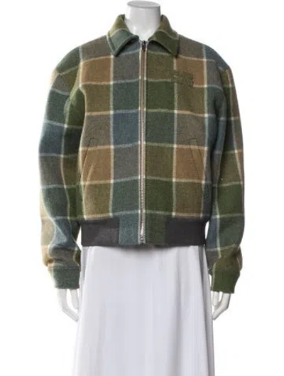 Pre-owned Miu Miu 2025 Holiday Bomber Jacket In Green