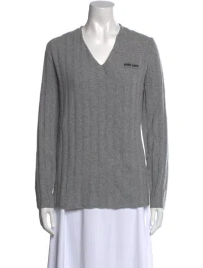 Pre-owned Miu Miu 2025 Holiday Sweater W/ Tags In Gray