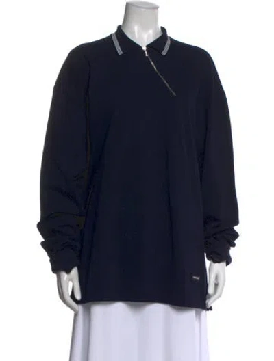Pre-owned Miu Miu 2025 Long Sleeve Polo In Blue