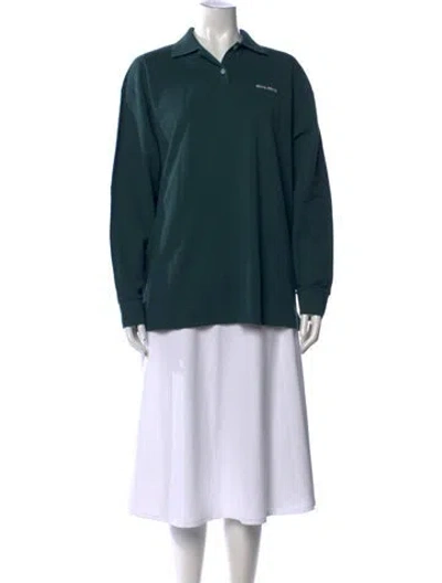 Pre-owned Miu Miu 2025 Long Sleeve Polo In Green