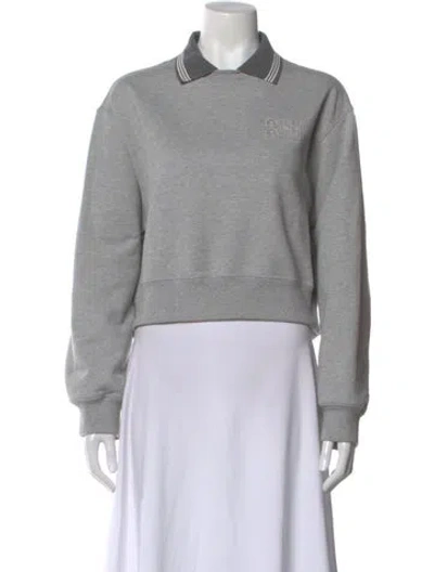 Pre-owned Miu Miu 2025 Long Sleeve Sweatshirt In Grey