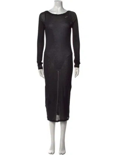 Pre-owned Miu Miu 2025 Midi Length Dress In Black