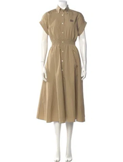Pre-owned Miu Miu 2025 Midi Length Dress In Neutral