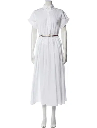 Pre-owned Miu Miu 2025 Midi Length Dress In White