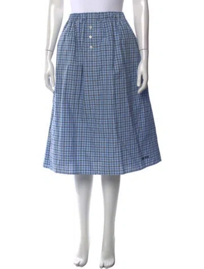 Pre-owned Miu Miu 2025 Midi Length Skirt In Blue